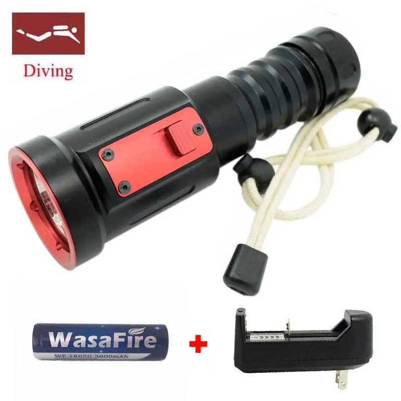 

5000 Lumen XML-L2 LED Diving Flashlight LED Diving Torch Waterproof 100m Diver Flash Light Lamp lamp for underwater hunting