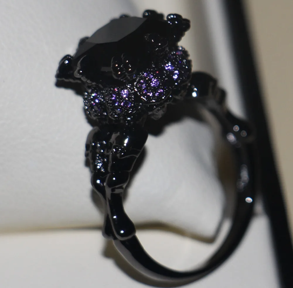 victoria wieck cool vintage jewelry 10kt black gold filled black aaa cubic zirconia women wedding skull band ring gift size5 11 - Skull Wedding Rings victoria wieck cool vintage jewelry 10kt black gold filled black aaa cubic zirconia women wedding skull band ring gift size5 11 - Skull Wedding Rings