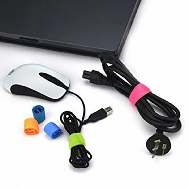 Portefeuille 50pcs Cable Ties Reusable Fastening Wire Organizer Cord Rope Holder for PC TV iPhone Earphone Cable Organizador (4)