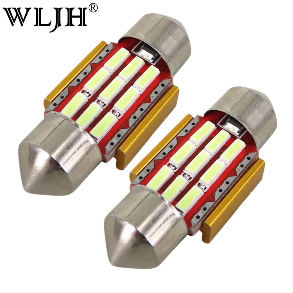 WLJH 4x гирлянда Led 31 мм Автомобильный интерьерный светильник DE3175 9SMD Купол Карта Лампа багажник светильник для hyundai Accent Santa Veloster Elantra