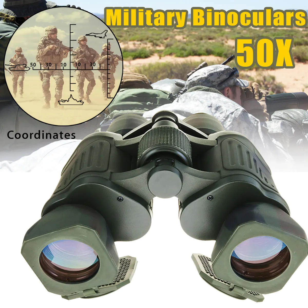 

SGODDE 50x50 Tactical Binoculars Outdoor Night Vision Telescope HD Match Coordinates Low Light Level Hunting Telescope