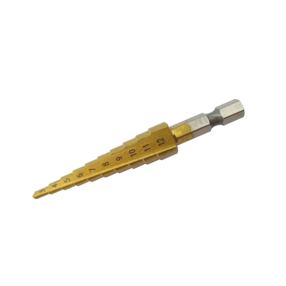 3PCS HSS Titanium Step Drill Bit Set 3-12mm 4-12mm 4-20mm Steel Cutter Step Cone Metal Drilling Power Tools for Woodworking Wood 3PCS HSS Titanium Step Drill Bit Set 3-12mm 4-12mm 4-20mm Steel Cutter Step Cone Metal Drilling Power Tools for Woodworking Wood