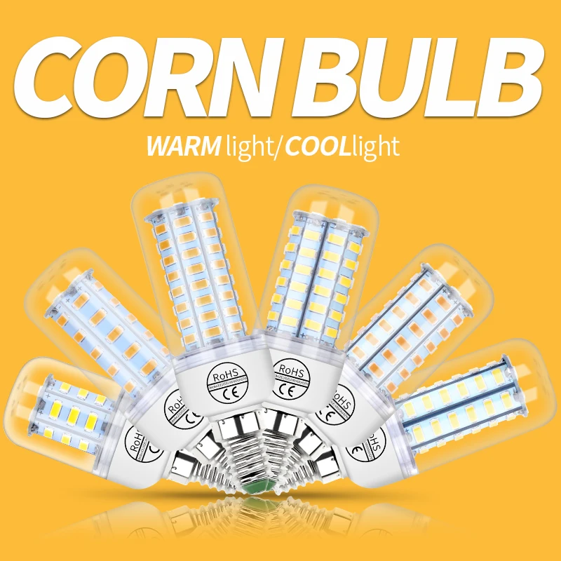 

Lamparas LED 220V E27 Corn Lamp E14 Bombillas Led Candle Bulb 5730 Energy Saving Light For Bedroom Lighting 24 36 48 56 69 72led