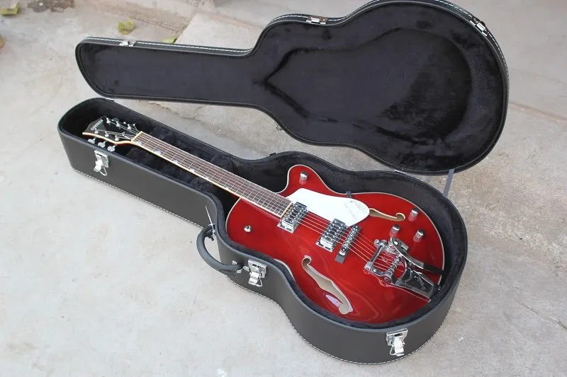 Бесплатная доставка Теннесси Роуз Gretsch 6120 Полу полый корпус цвет красного вина