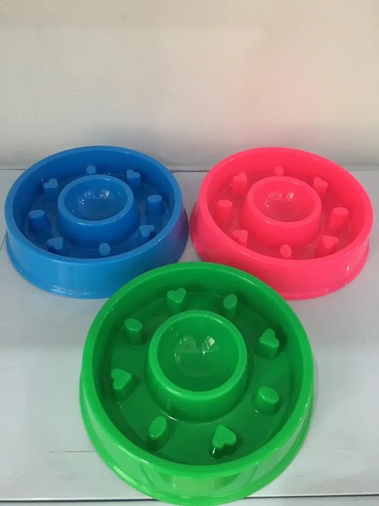 

2018 Durable Anti Choke Plastic Pet Feeder Bowl Useful Beautiful Dogs Cats Practical Feeder 3 Colors 4 Patterns To Choose