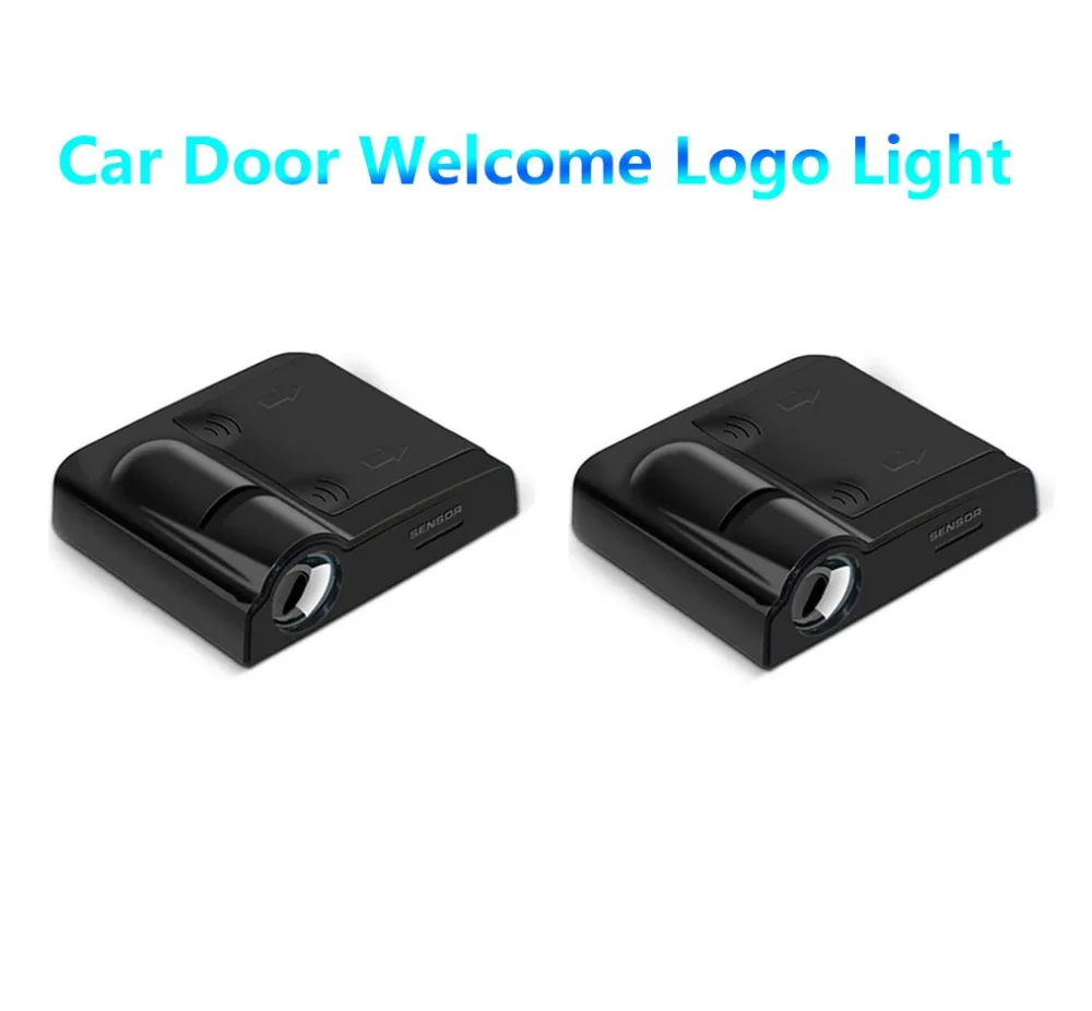 2 قطعة Led باب السيارة مرحبا مصباح شعار لبيجو لمرسيدس بنز العارض شبح الظل مصباح Welocome الباب ضوء