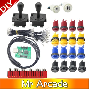 

Arcade parts Bundles kit With American Joystick microswitch button 2 players USB to jamma/PC board to DIY Arcade Machine FREE