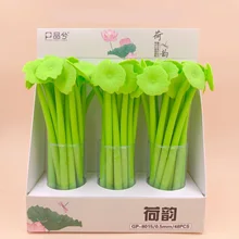 48 шт./упак. креативные канцелярские принадлежности Корейская гелевая ручка Лотос полностью силиконовая Цветочная ручка на водных чернилах чернильное перо офисные школьные принадлежности