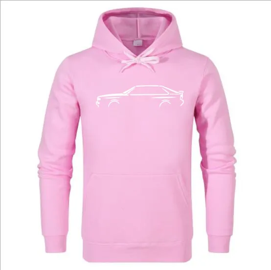 Подробная информация о Премиум AUDI QUATTRO Вдохновленный Классический автомобиль толстовки - Цвет: Розовый