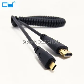 

Micro HDMI Male to HDMI Male Stretch Spring Cable for TF201 Xoom A500 Tablet Asus ONDA Thinkpad 8 Video Device