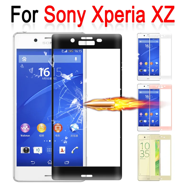 

For Sony Xperia XZ Tempered Glass 3D Full Cover Screen Protector For Sony Xperia X Z F8332 F8331 F 8332 Protective Film Case