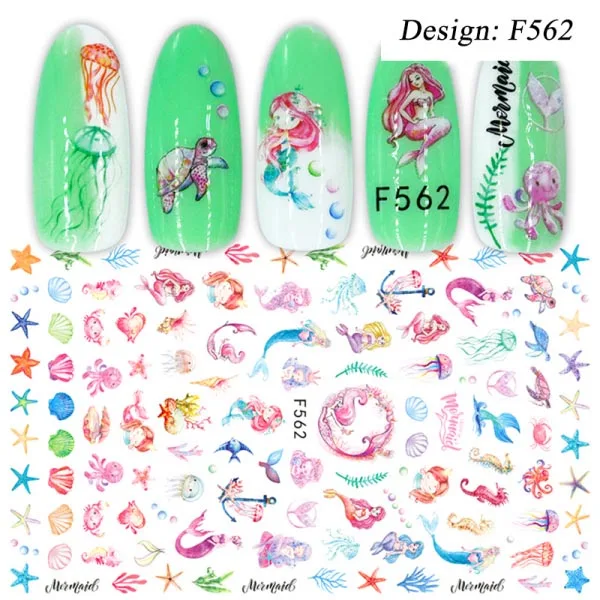 1 шт 3D слайдер для ногтей, черные Русские наклейки с буквами, фламинго, дизайн, клей для маникюра, украшения для ногтей, CHF554-563 - Цвет: F562