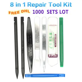 

X 1000 SETS 8 In 1 Professional Cell Phone Opening Pry Tools Disassembly Repair Tool Kit For iPhone 4 4S 5 5S 6 Plus For Galaxy