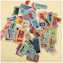 78 Uds boleto Bill pegatinas niños Scrapbooking DIY álbum diario artesanías decorativas pegatinas retro DIY Paquete de álbumes de fotos