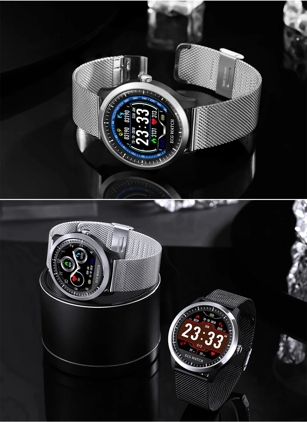 N58 ЭКГ PPG Смарт часы электрокардиограф экг дисплей, holter ЭКГ монитор сердечного ритма кровяное давление smartwatch IP67 водонепроницаемый