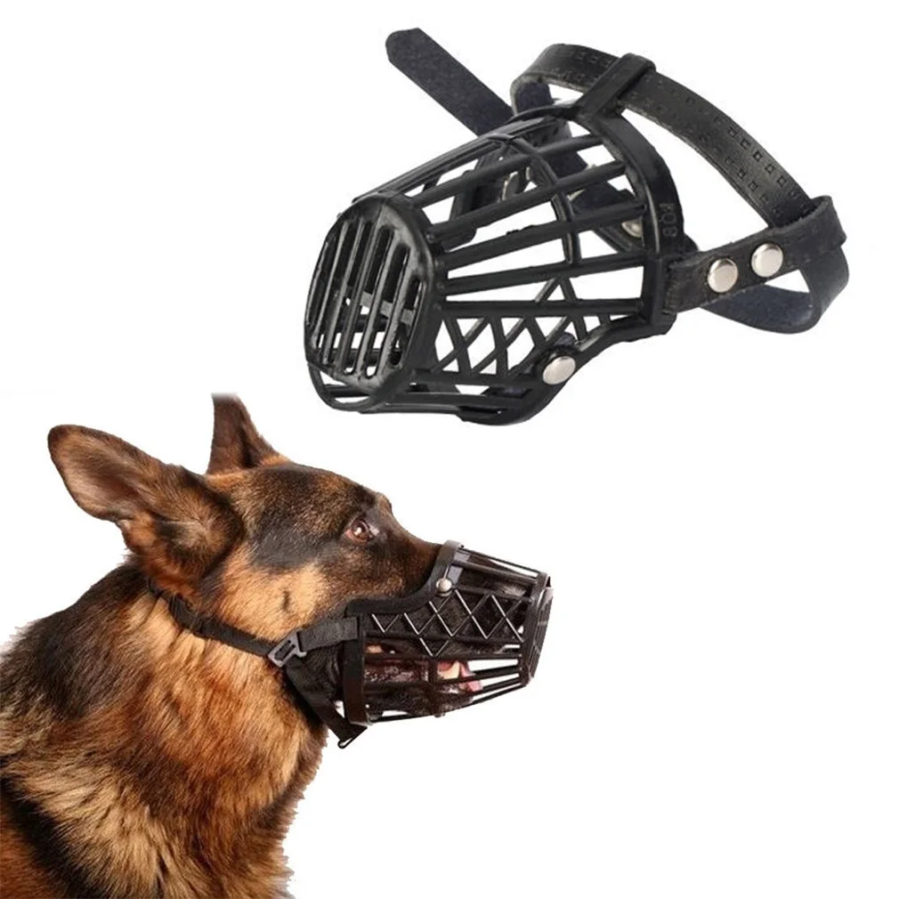 Image Plastic Basket Dog Muzzle Comfortable For Dog Various Sizes Tan Color No Bite No Barking