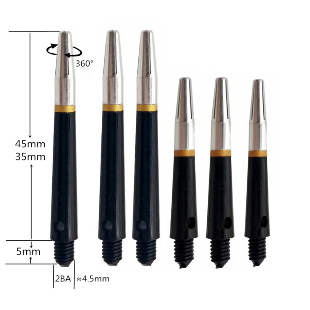 6 Count Standard 360 Degree Rotating Dart Shaft Stems 35mm Fixing Maintaining Components Accessories