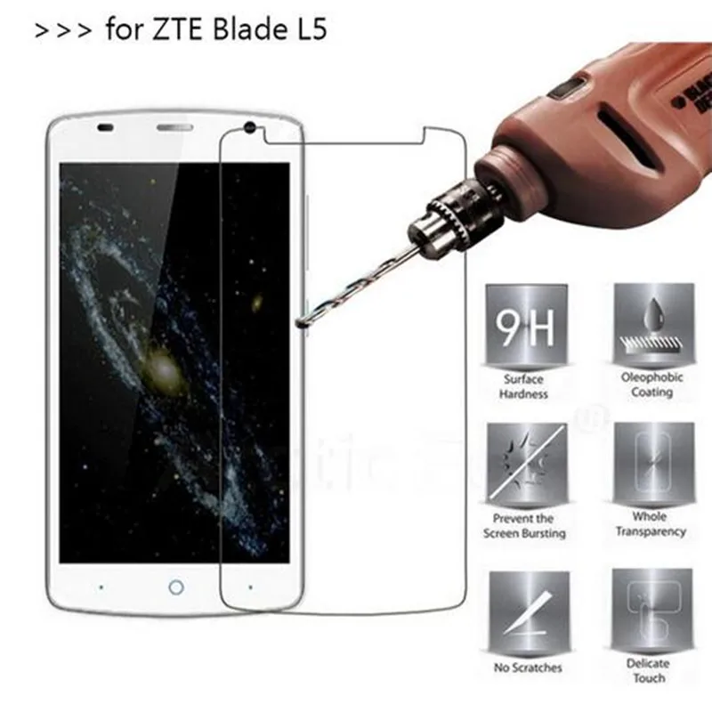 ZTE Blade L5 закаленное стекло Оригинал 9H Высококачественная защитная пленка