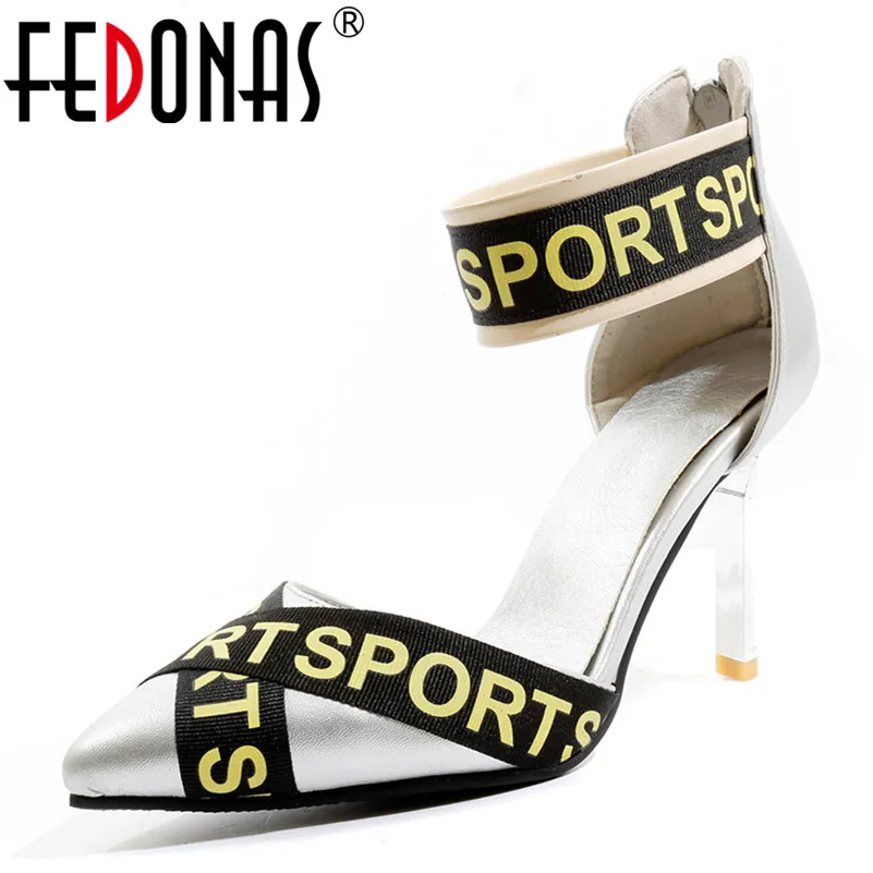

FEDONAS Summer Women Pumps Sexy Pointed Toe Thin High Heels Sandals Fashion Vintage Party Wedding Shoes Woman New Pumps Sandals