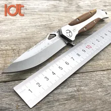 LDT Swordfish Folding Knife Damascus Blade Rosewood Steel Handle Camping Hunting Pocket Knives Outdoor Rescue Knife EDC Tools