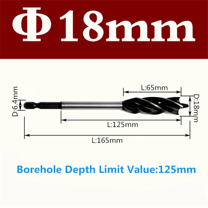 JUSTINLAU деревообрабатывающее сверло с глубоким отверстием, сверло, шестигранная ручка, четыре слота, четыре лезвия, деревянная дверная Блокировка, открывалка для отверстий 6,3 мм, хвостовик