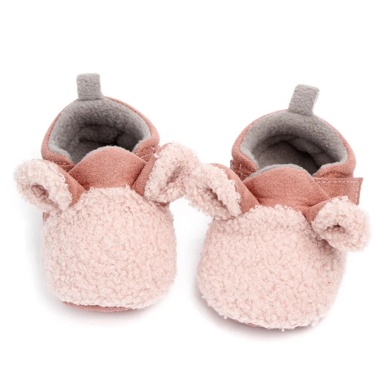 Autumn Winter Baby Shoes Coral Velvet Cartoon Baby Girl Shoes Home First Walkers Fashion Princess Baby Boys Girls Shoes 0-12M