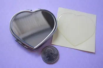 

Two-sided Magnified Blank Heart Shaped Compact Mirrors with Epoxy Resin Stickers Set DIY