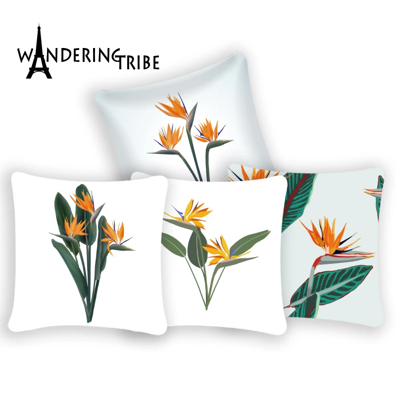 Тропические растения Strelitzia чехлы на подушки небеса Птица Цветок Наволочка