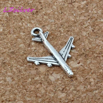 

MIC 200 Pcs Zinc alloy metal Airplane Travel Vacation Transportation Charms Pendant 16x22mm DIY Jewelry A-115
