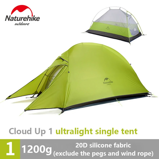 Naturehike Cloud UP обновленная палатка 1 2 3 человек свободно стоящая 20D силиконовая двухслойная Сверхлегкая походная палатка - Цвет: Cloudup1 New Green