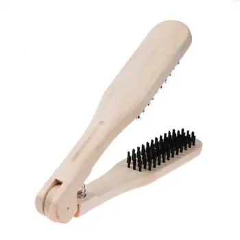 

Wooden Hairdressing Comb Double Brushes V Type Straight Hair Brush Anti-static Hair Straightener Tool Hairbrushes