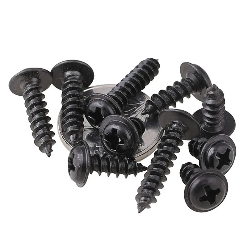 200PCS M1.7*4/5/6 10mm Black Cross Round Head with Self tapping Screws, PWA Head Meson Screwin