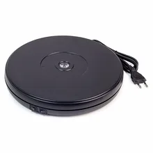 black 10 Inches Diameter Black Heavy Duty Rotating Display Stand Rotary Turntable with LED Light (10KG Centric Loading Capacity)