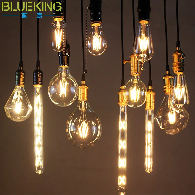 

filament bulbs LED light source wire restoring ancient ways nostalgic retro restaurant light bar light bulb 2 w and 4 w