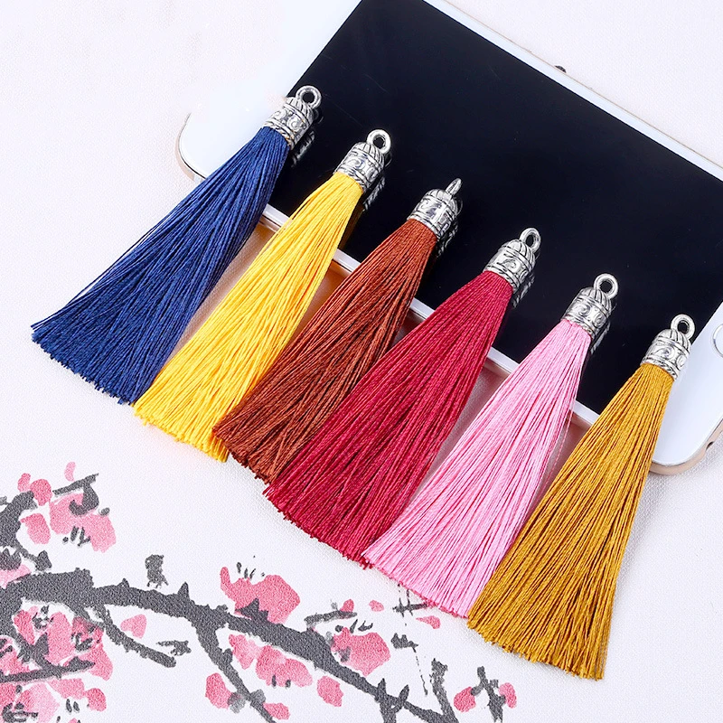 

10PCS Large Metal Cap Tassel Jewelry Curtain Garments Decorative Accessories DIY Key Cell Phone Bag Fringe Trim Tassels Pendant