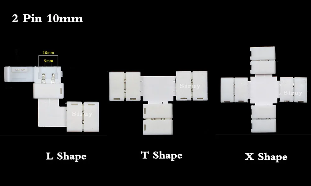 5 шт./лот 4 pin 2 pin Светодиодный разъем L T X форма для подключения угловой правый угол 8 мм 10 мм 5050 Светодиодная лента светильник один цвет RGB
