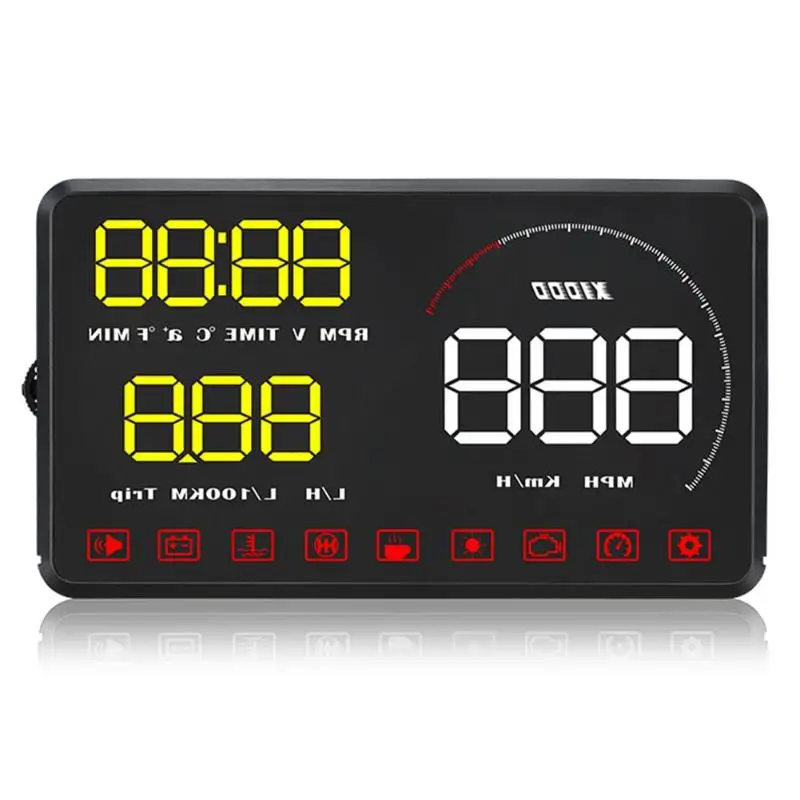 

New Car-Styling HUD 5.5" HD LED A9 OBD2 Head-Up Display Over-speed Warning Windshield Projector Car Diagnostic Tool Alarm System