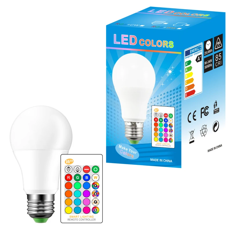B22 СВЕТОДИОДНАЯ лампа 10 Вт RGB + белый 16 цветов Светодиодная AC85-265V сменная с пультом