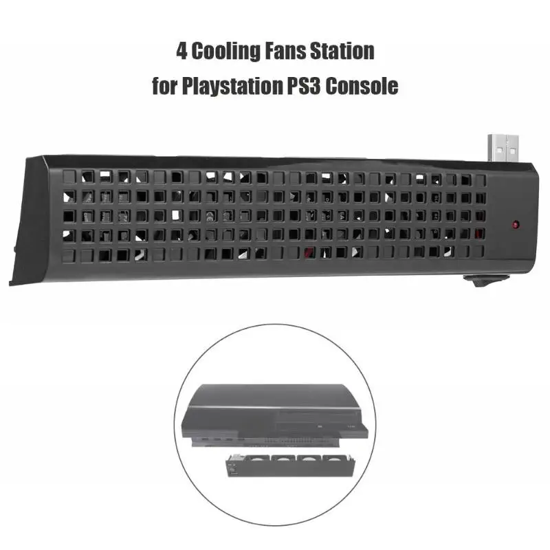 Двойной usb-концентратор 4 вентилятора охлаждающая станция теплоотвод для sony Playstation 3 PS3(40G/80G) игровая консоль хост-компьютер радиатор USB вентиляторы