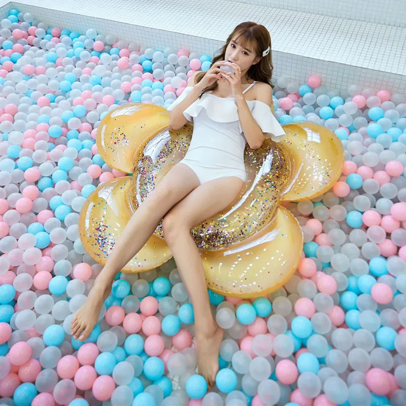 Новинка 2019 года взрослых гигантский надувной плавательный круг женский блёстки венок плавающий мяч бассейн игрушка водный матрас буй