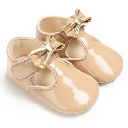 Летние из искусственной кожи новорожденных для маленьких девочек обувь первые ходоки обувь принцессы нескользящая Мягкая подошва