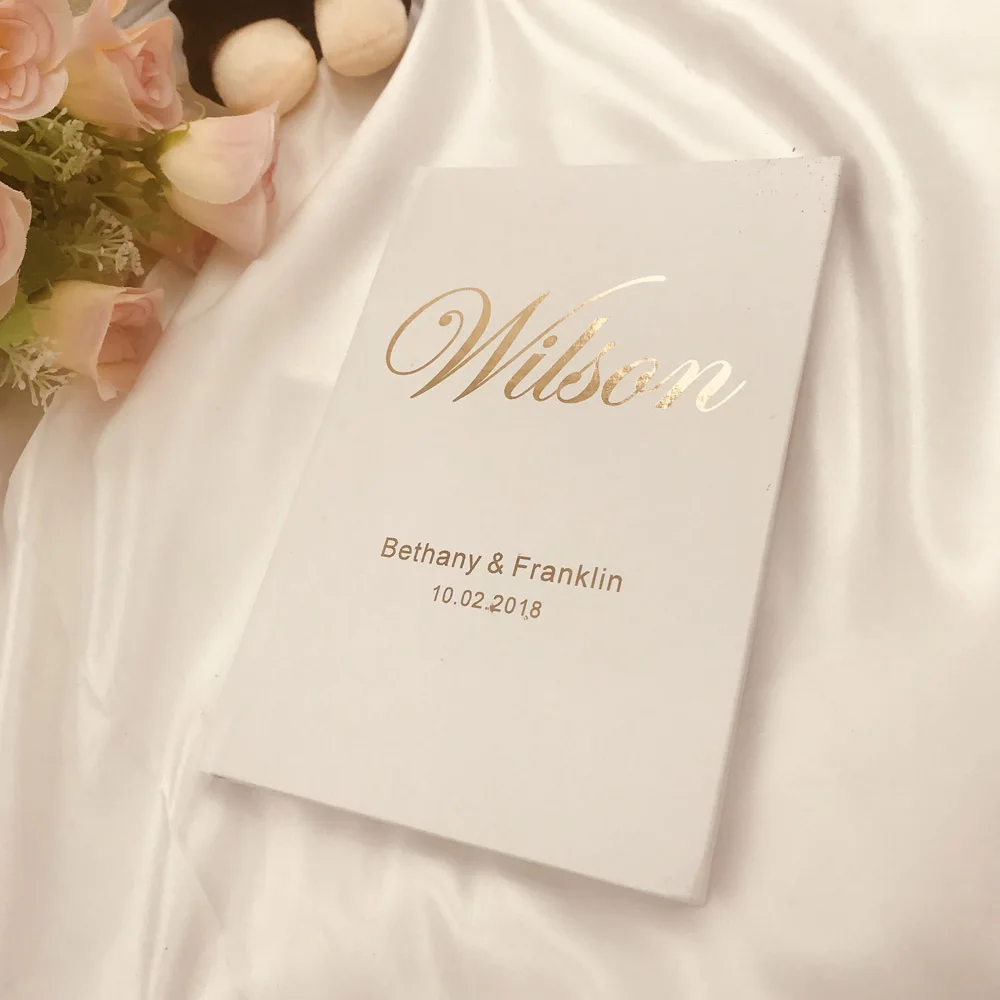 Personalized Gold Wedding Guest Book Alternative Rustic GuestBook A5size Custom Gift for Couple Rustic Wedding Guestbook  Couple2