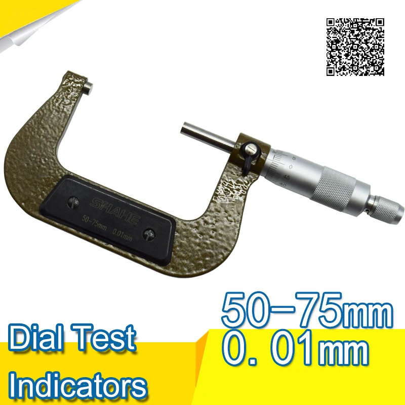 SHAHE 50-75 мм Хорошее качество высокая точность желтый внешний микрометр 50-75