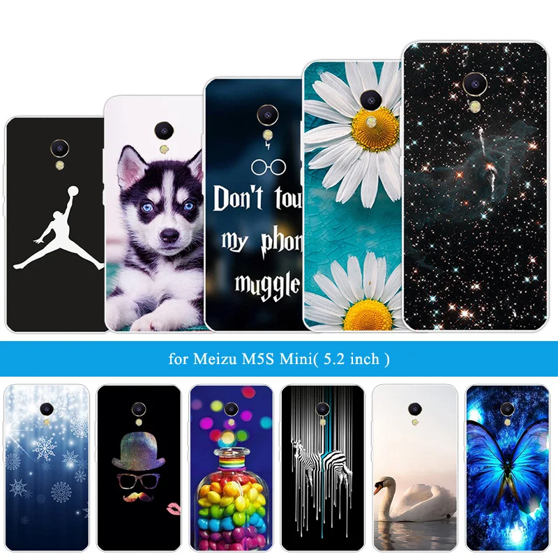 Мягкий силиконовый чехол для телефона Meizu M5S mini матовый с забавным котом