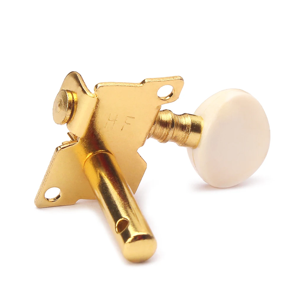 4 Pieces Copper+Iron 2L2R Ukulele Tuning Pegs Tuners for Ukulele DIY Ukulele Guitar Replacement Parts Golden