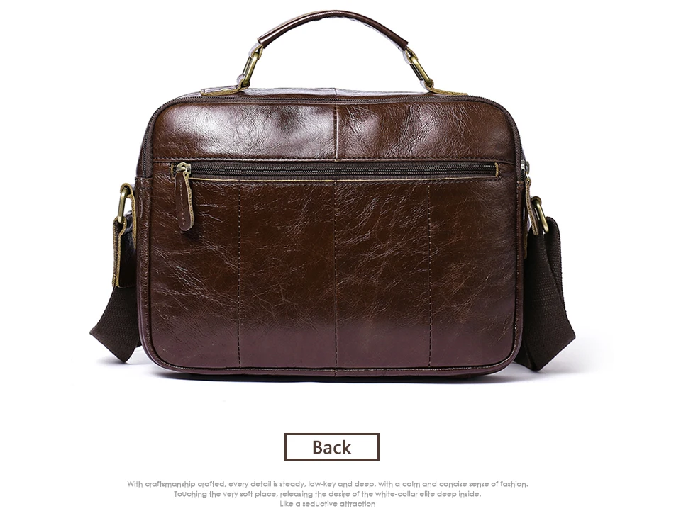 Cowhide Genuine Leather Messenger Bag Men Oil Leather Men's Shoulder Crossbody Bags Male Zipper Handbags Satchels 8320 (12)