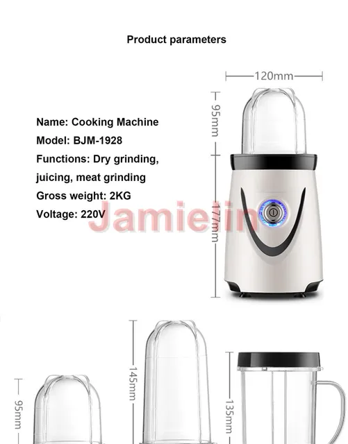 Jamielin Multifunctional Coffee Grinders Grinding Mill Dry Grinding Juice Extractor Food Processor Meat Grinder 4