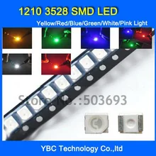 1210 3528 SMD СВЕТОДИОДНЫЙ 6colorX50pcs = 300 шт. белый/синий/красный/желтый/зеленый/RGB свет диод