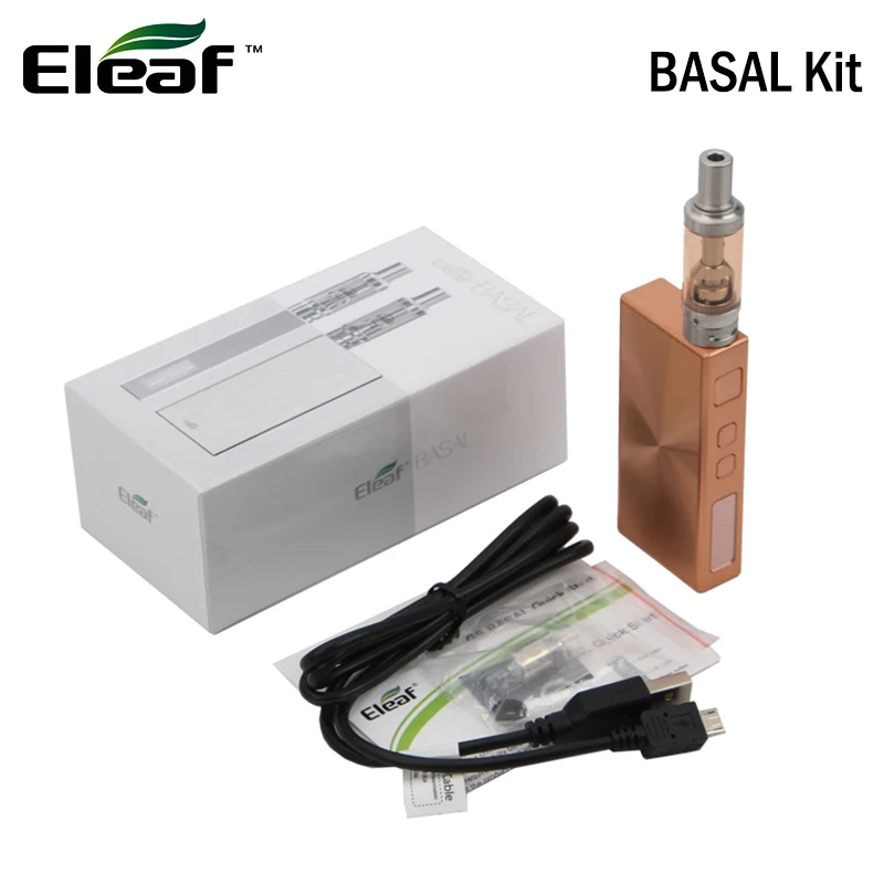 

Eleaf BASAL Kit 30W E Cigarette Basal MOD 1500mAh Battery and 1.8ml GS BASAL Atomizer with GS Air Coil Heads Vape