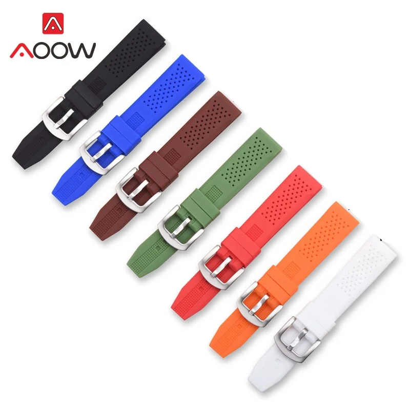 General Watchband Silicone Watch Strap Bands Waterproof 16mm 18mm 20mm